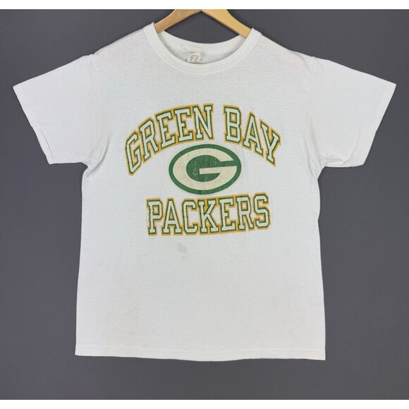 Vintage 90's Green Bay Packers NFL Football Shirt Rare White Single Stitch Large - Picture 1 of 15